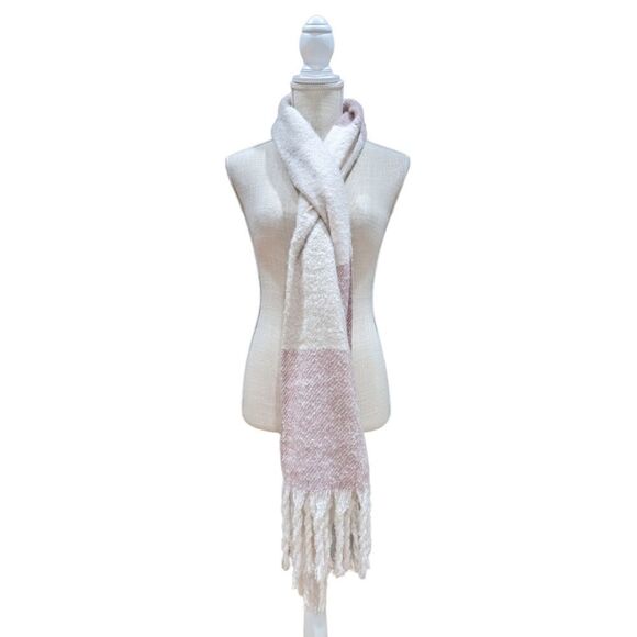 NWT Gentle Fawn Pink Tan Beige Huntington Scarf with Fringe - Picture 3 of 7